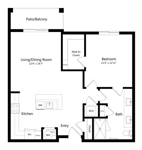 Spacious One-Bedroom Apartment in Austin, Texas at Cedar Heights